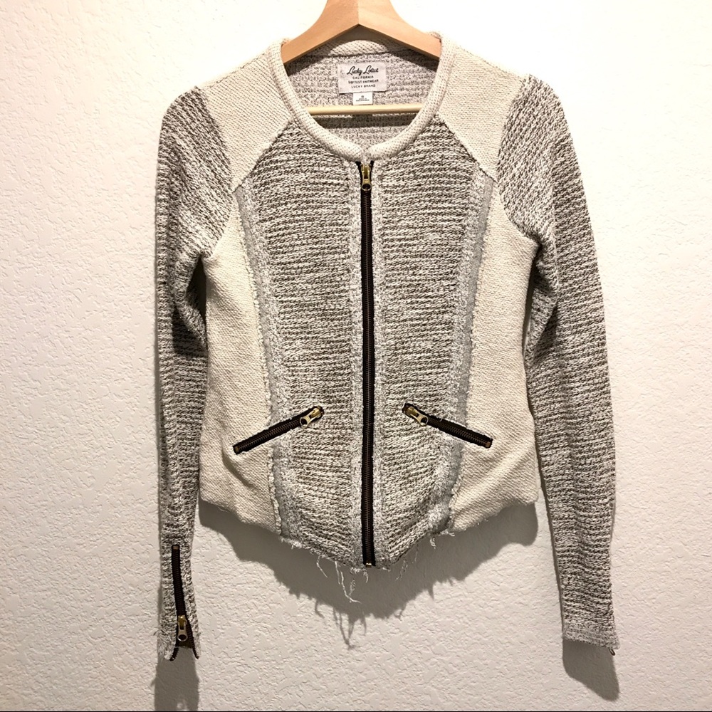 Lucky Brand Knitted Moto Jacket
